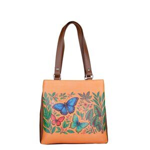 Printed Leather Shoulder Tote Bag for Women – Top Handle Handbag Purse Work